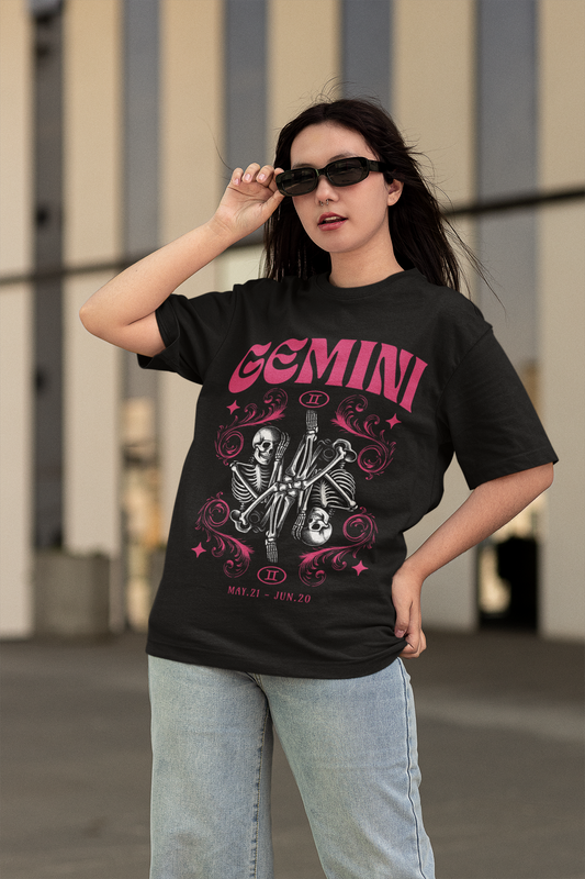 Gemini Zodiac Sign Oversize Unisex T-shirt
