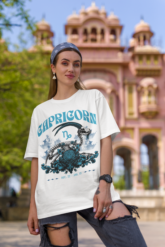 Capricorn zodiac sign unisex oversized T-shirt