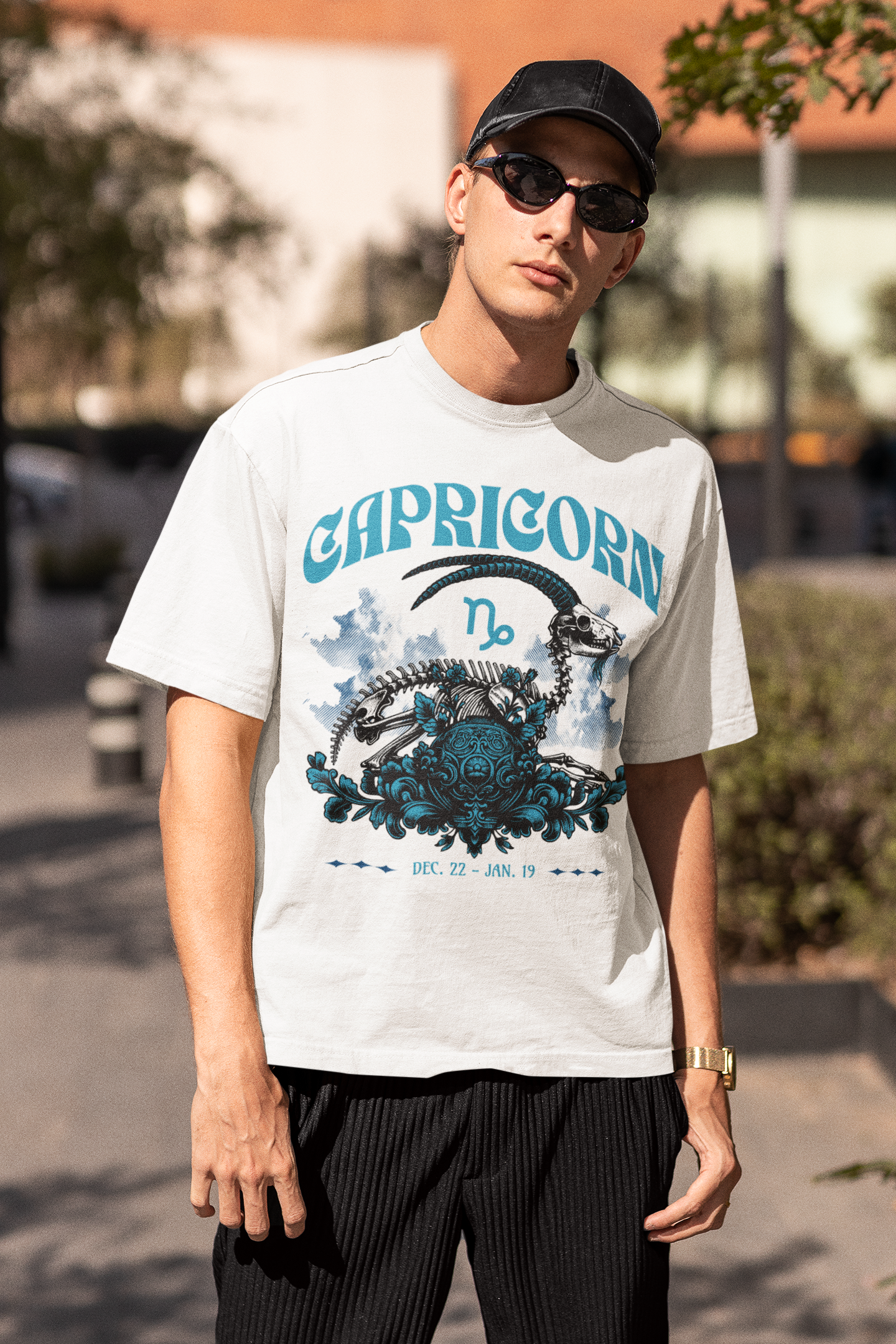 Capricorn zodiac sign unisex oversized T-shirt