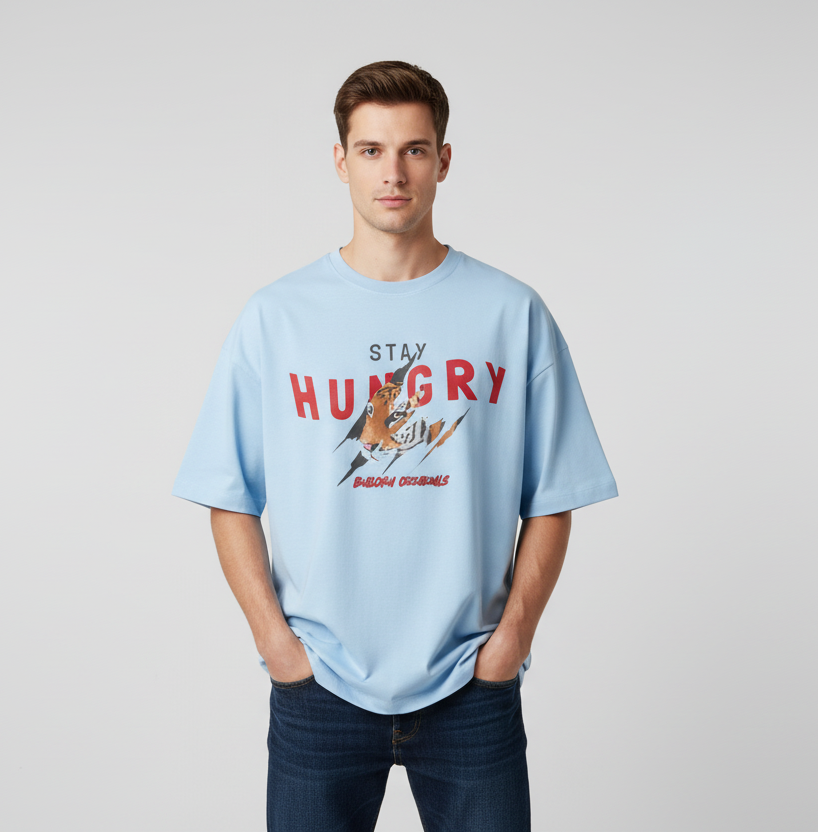 Stay Hungry - Unisex Terry Oversized Tee