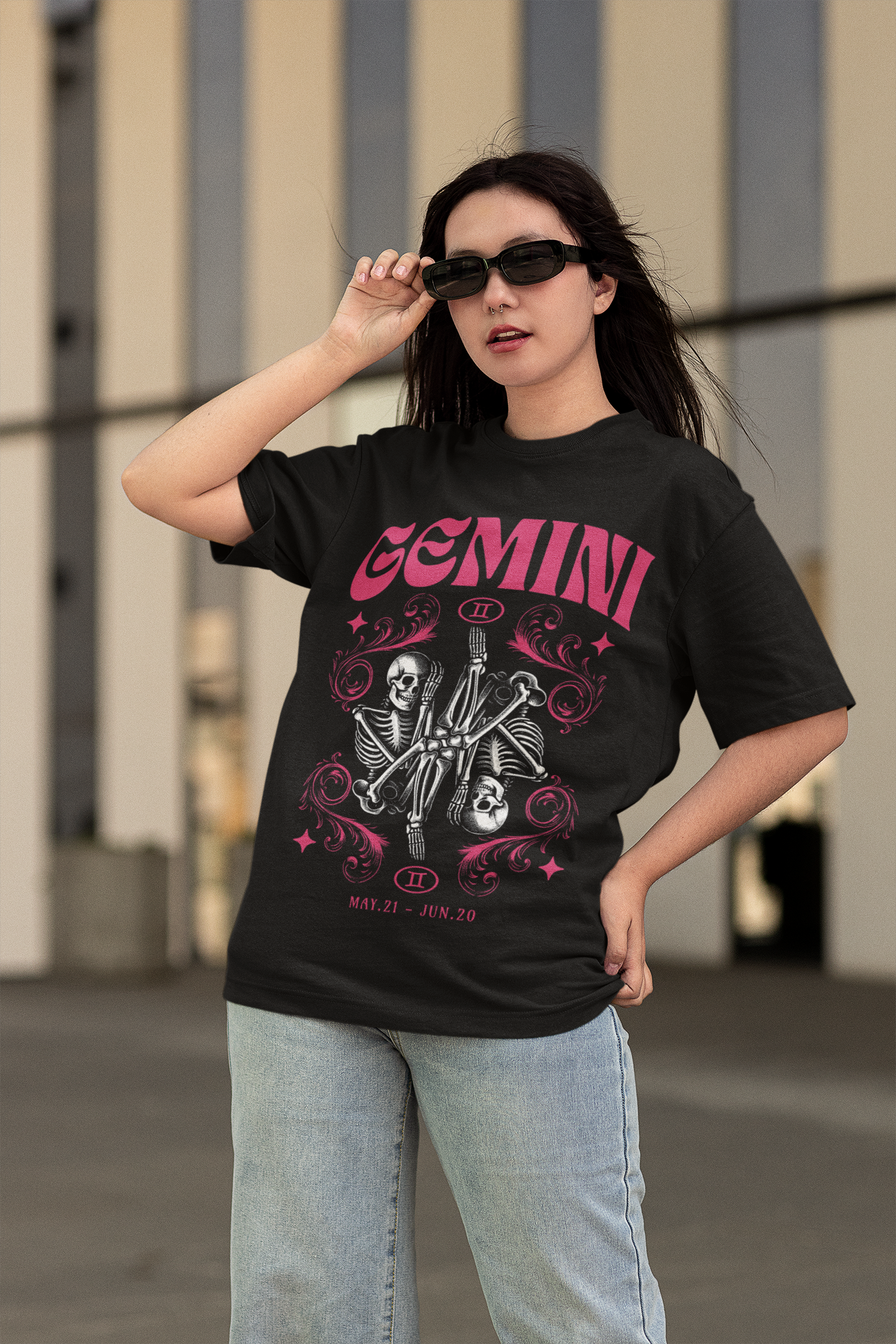 Gemini Zodiac Sign Oversize Unisex T-shirt